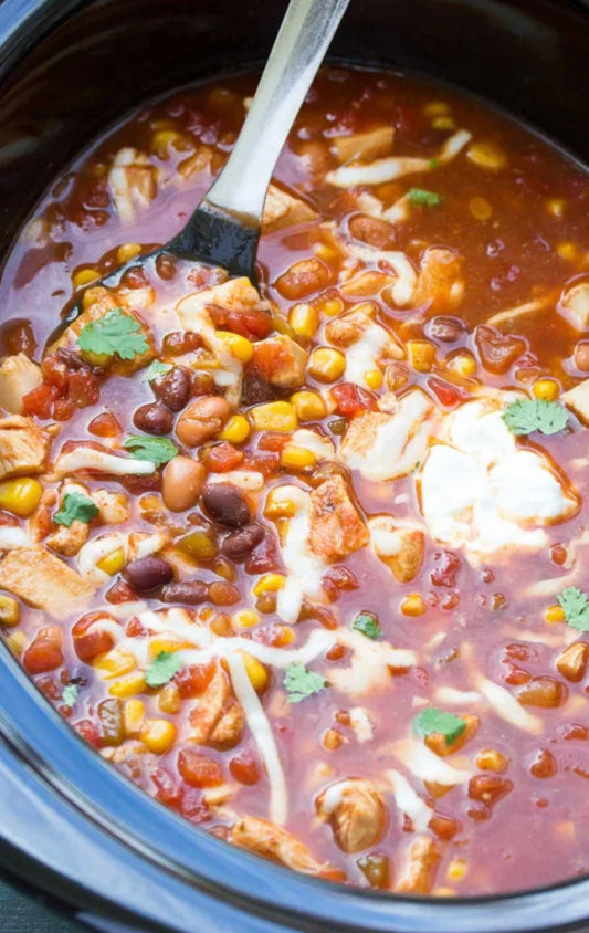 Family Slow Cooker Chicken Taco Soup